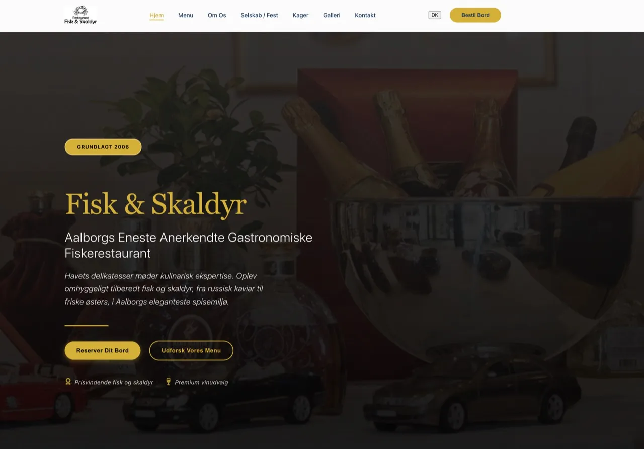 Fisk & Skaldyr — web reštaurácie v Aalborgu